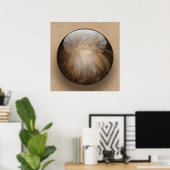 Creamy Coffee Brown Shiny Marble Poster (Thuiskantoor)