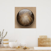 Creamy Coffee Brown Shiny Marble Poster (Keuken)