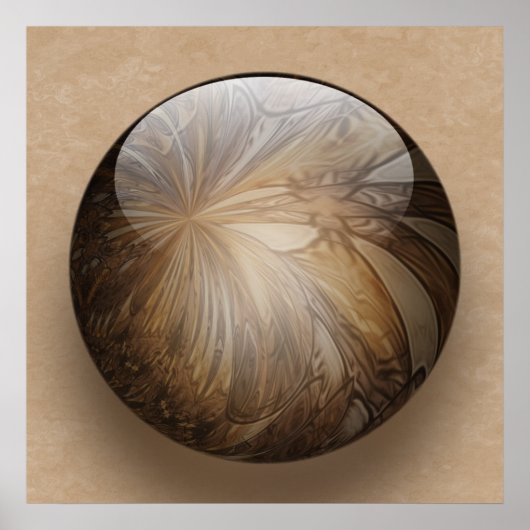 Creamy Coffee Brown Shiny Marble Poster (Voorkant)