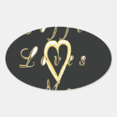 Creamy Coffee Lovers Design Ovale Sticker (Voorkant)