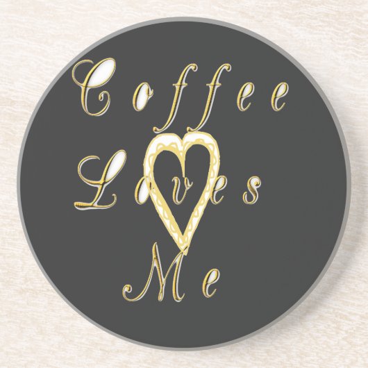 Creamy Coffee Lovers Design Zandsteen Onderzetter (Voorkant)