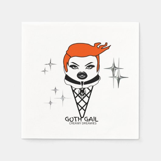 Creamy Dreamies Goth Gail drink servetten (Voorkant)