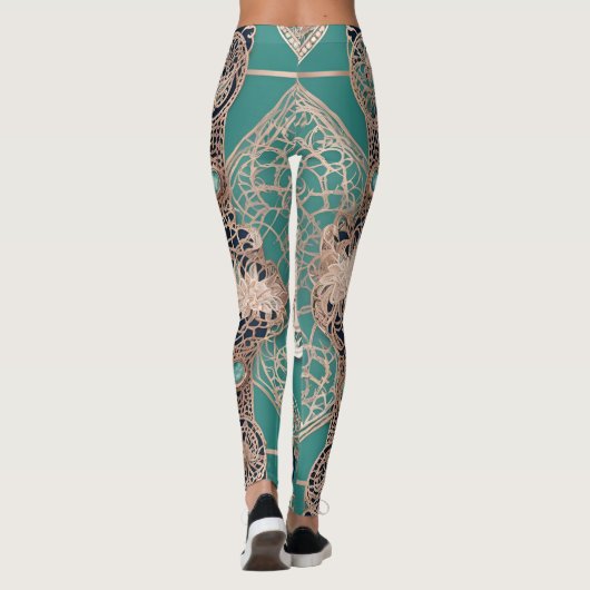 Creamy Emerald AI art Leggings (Achterkant)