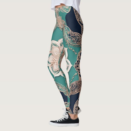 Creamy Emerald AI art Leggings (Links)
