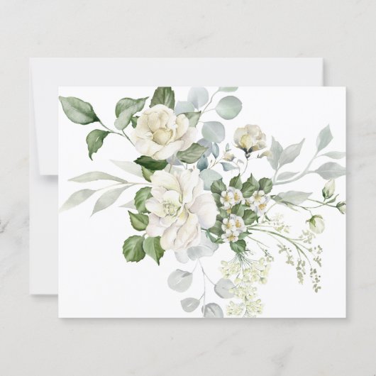 Creamy Floral Eucalyptus QR code Details Wedding (Achterkant)