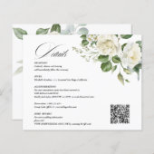 Creamy Floral Eucalyptus QR code Details Wedding (Voorkant / Achterkant)