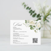 Creamy Floral Eucalyptus QR code Details Wedding (Staand voorkant)