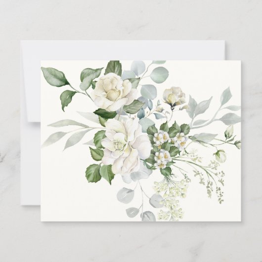 Creamy Floral Eucalyptus QR code Details Wedding (Achterkant)