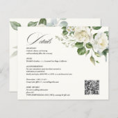 Creamy Floral Eucalyptus QR code Details Wedding (Voorkant / Achterkant)