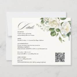Creamy Floral Eucalyptus QR code Details Wedding
