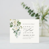 Creamy Floral Eucalyptus Wedding Save the date (Staand voorkant)