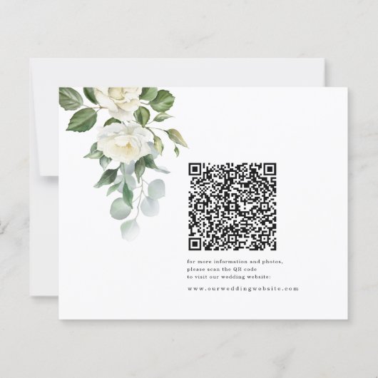 Creamy Floral Eucalyptus Wedding Save the date (Achterkant)
