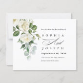 Creamy Floral Eucalyptus Wedding Save the date (Voorkant)