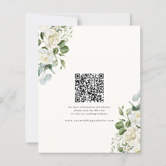 Creamy Floral Eucalyptus Wedding Save the date (Achterkant)
