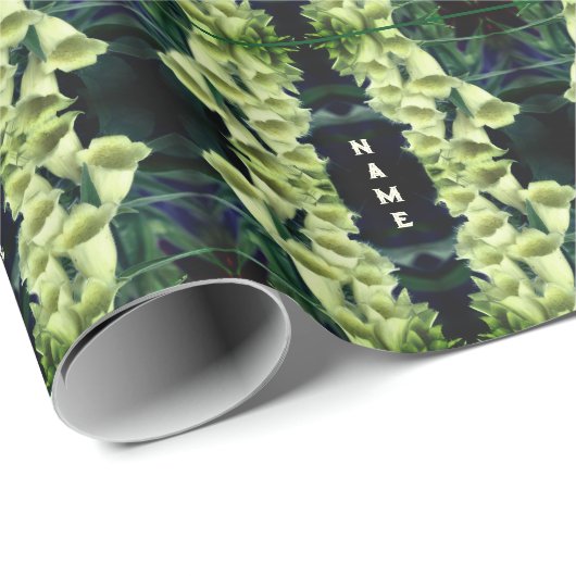 Creamy Foxglove Bloemen gepersonaliseerd Cadeaupapier (Rol Hoek)