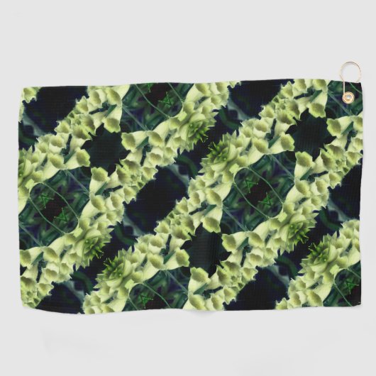 Creamy Foxglove Flower Abstract Pattern Golfhanddoek (Horizontaal)
