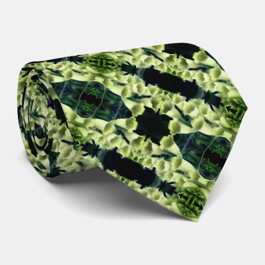 Creamy Foxglove Flower Abstract Pattern Stropdas (Opgerold)