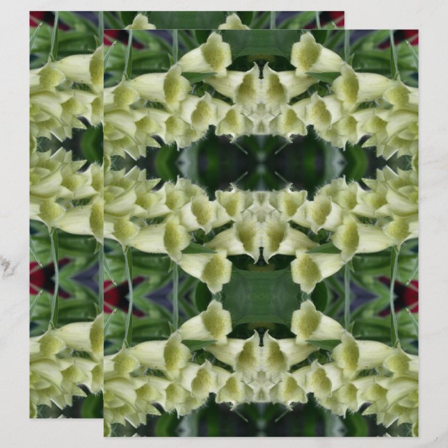 Creamy Foxglove Flower Abstract scrapbook paper (Voorkant / Achterkant)