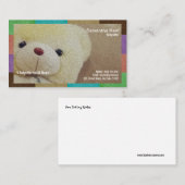 Creamy Fuzzy Teddy Bear Babysitter Visitekaartje (Voorkant / Achterkant)