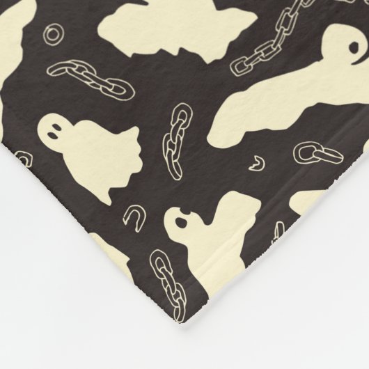 Creamy Ghosts - Halloween patroon. Fleece Deken (Hoek)