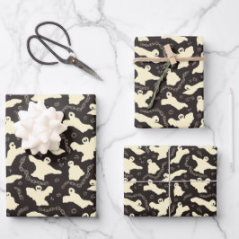 Creamy Ghosts - Halloween patroon. Inpakpapier Vel