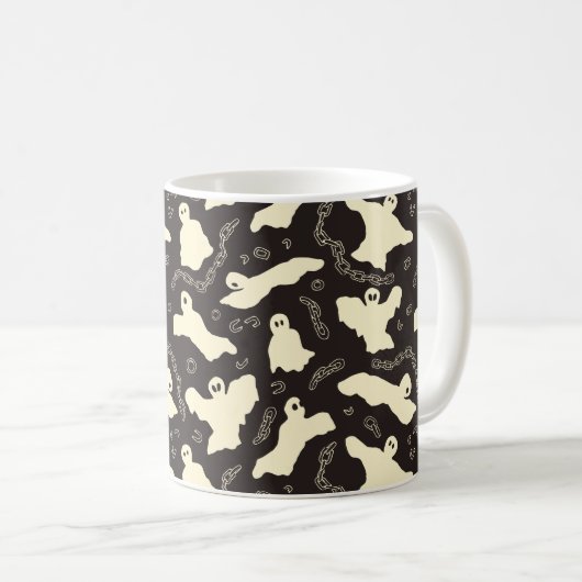 Creamy Ghosts - Halloween patroon. Koffiemok (Voorkant rechts)