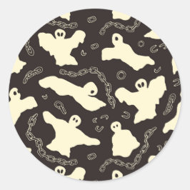 Creamy Ghosts - Halloween patroon. Ronde Sticker