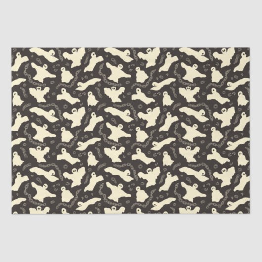 Creamy Ghosts - Halloween patroon. Tissuepapier (Voorkant)