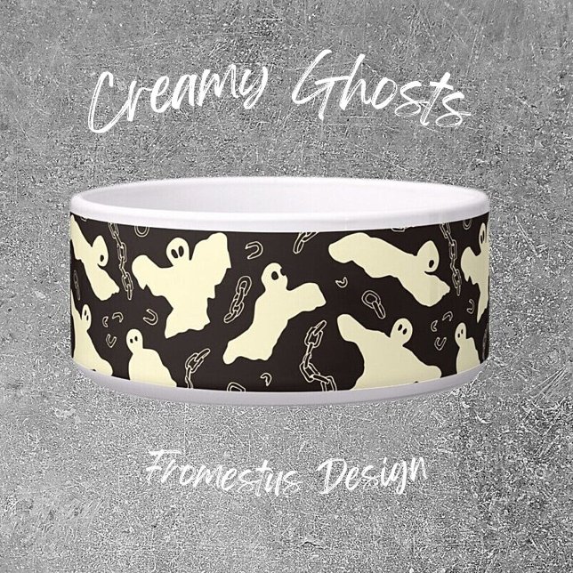 Creamy Ghosts - Halloween patroon. Voerbakje (Creator heeft geüpload)
