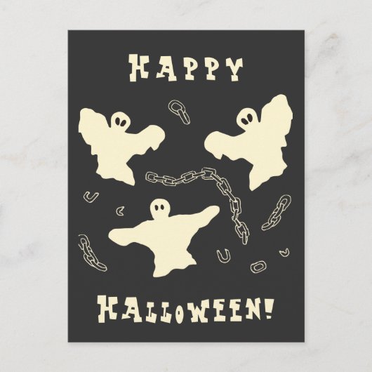 Creamy Ghosts - Happy Halloween! Feestdagenkaart (Voorkant)