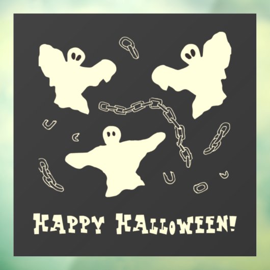 Creamy Ghosts - Happy Halloween! Raamsticker (Vel 3)