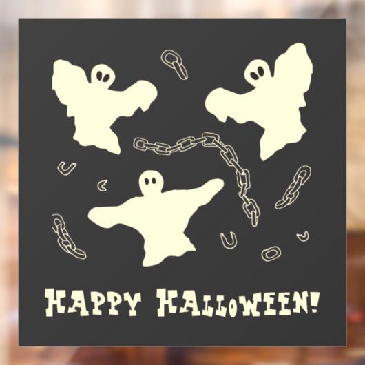 Creamy Ghosts - Happy Halloween! Raamsticker (Vel 2)