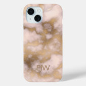 Creamy Gold Pink Marble Pattern Case-Mate iPhone Case (Achterkant)