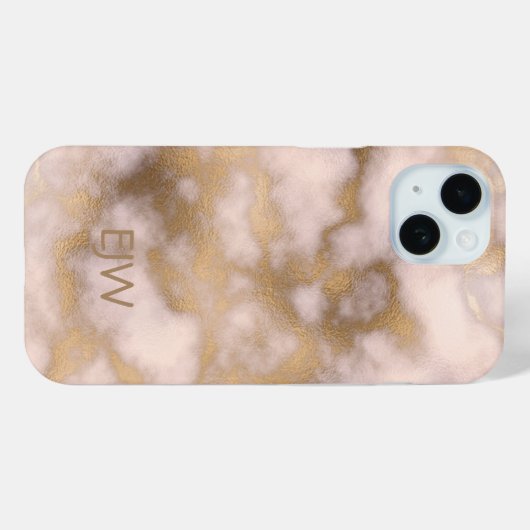 Creamy Gold Pink Marble Pattern Case-Mate iPhone Case (Achterkant (horizontaal))