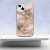 Creamy Gold Pink Marble Pattern iPhone 15 Case