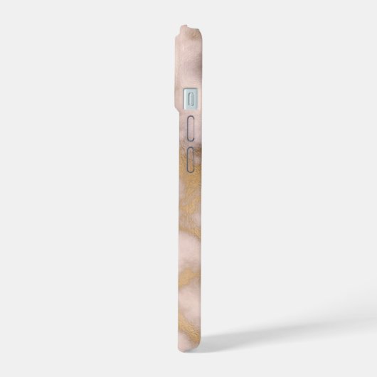 Creamy Gold Pink Marble Pattern iPhone 15 Case (Linkerkant)
