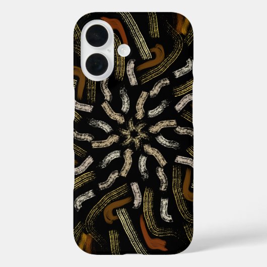 Creamy Golden Yellows Raked Pattern On Black Case-Mate iPhone Case (Achterkant)