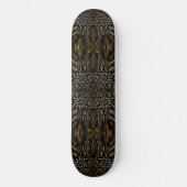 Creamy Golden Yellows Raked Pattern On Black Persoonlijk Skateboard (Voorkant)
