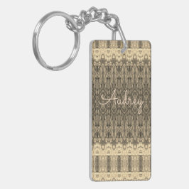 Creamy Grey Lacy gepatterd Sleutelhanger