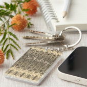 Creamy Grey Lacy gepatterd Sleutelhanger (Voorkant Rechts)