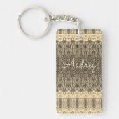 Creamy Grey Lacy gepatterd Sleutelhanger (Voorkant)