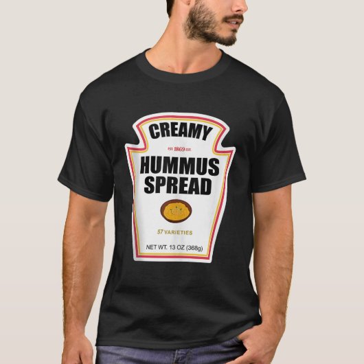Creamy Hummus Broodflesje Label Hommus Halloween T-shirt (Voorkant)