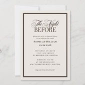 Creamy Ivory and Brown | Neutral Rehearsal Dinner Kaart (Voorkant)