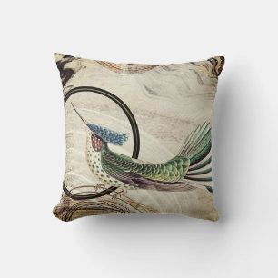 Creamy Ivory Artistic Abstract Hummingbird Design Kussen