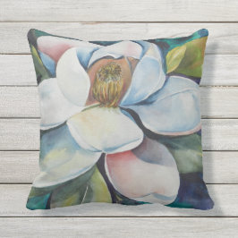Creamy Magnolia Flower Buitenkussen