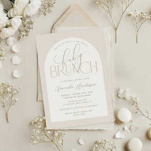 Creamy Neutral Baby Brunch Baby shower Kaart