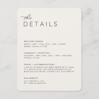 Creamy Neutrals Details Enclosure Card Informatiekaartje