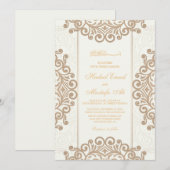 creamy nikah uitnodiging voor een moslimbruiloft (Voorkant / Achterkant)