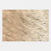 Creamy Peach Gold Leopard Animal Print Inpakpapier Vel (Voorkant 3)