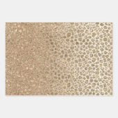 Creamy Peach Gold Leopard Animal Print Inpakpapier Vel (Voorkant 2)